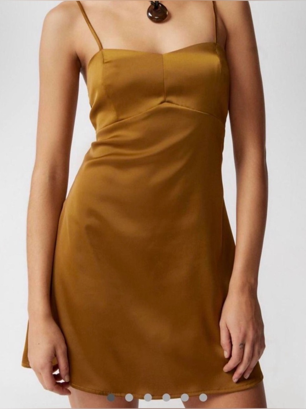 Urban Outfitters Golden Tan Satin Slip Dress